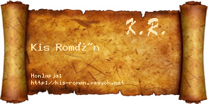 Kis Román névjegykártya